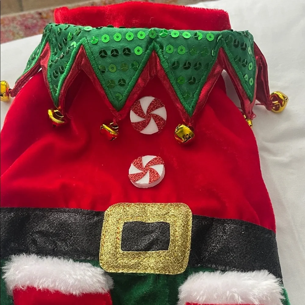 Elf Doggie Outfit for 5-6 pound dog